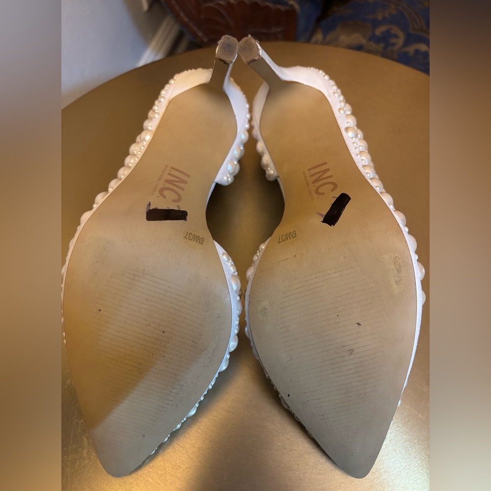 INC Women's Kenjay d'Orsay Pumps, Created for Macy's Pearl Embellished - warn 1x - Picture 8 of 8